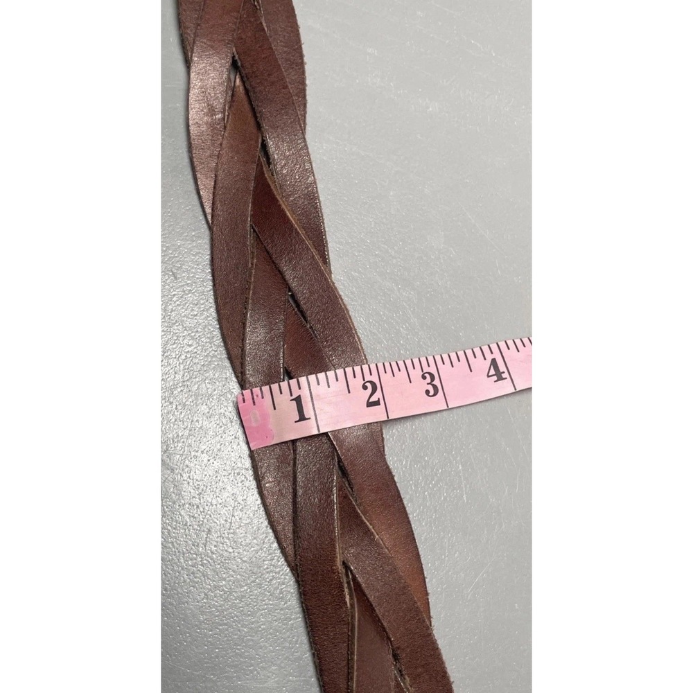 Abercrombie & Fitch Brown Leather  Braided Boho Design Belt S - Picture 6 of 7